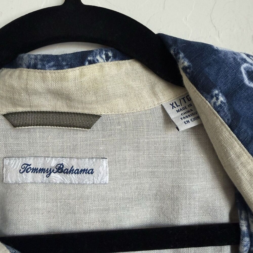 Tommy Bahama Medium Pina Shibori Linen Button Down Long Sleeve Shirt Vacation - Picture 6 of 9